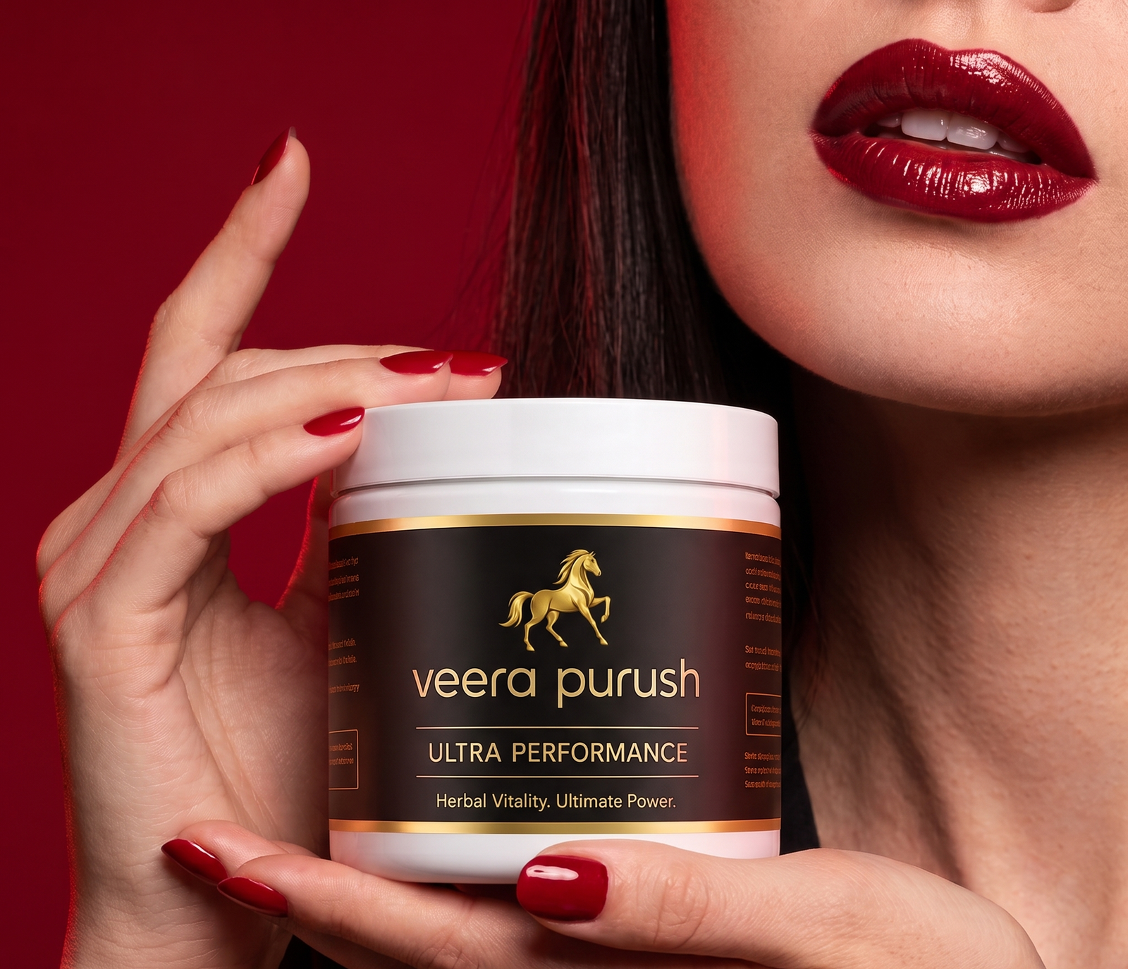 Veera Purush product held by woman